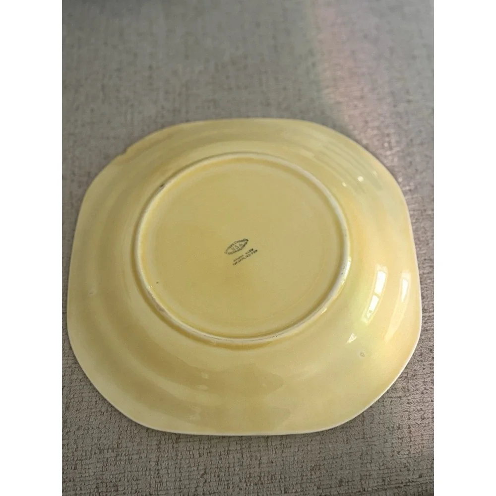 RARE Antique 1920 Limoges‎ China Company Golden Glow Cake Plate with Cover